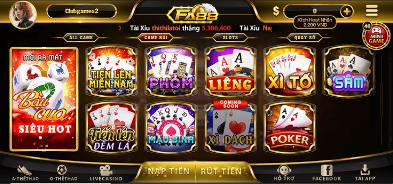 FA88 Club – Top 10 game đánh bài đổi thưởng số 1 Việt Nam